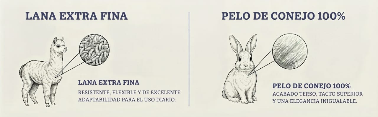 Guía para elegir el material del sombrero: lana extra fina o pelo de conejo 100%